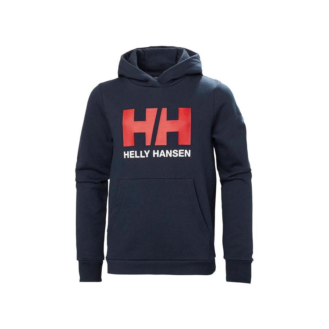 Helly Hansen Sudadera Niño HH Logo Marino Rojo - Confeccionada en Tejido Combinado