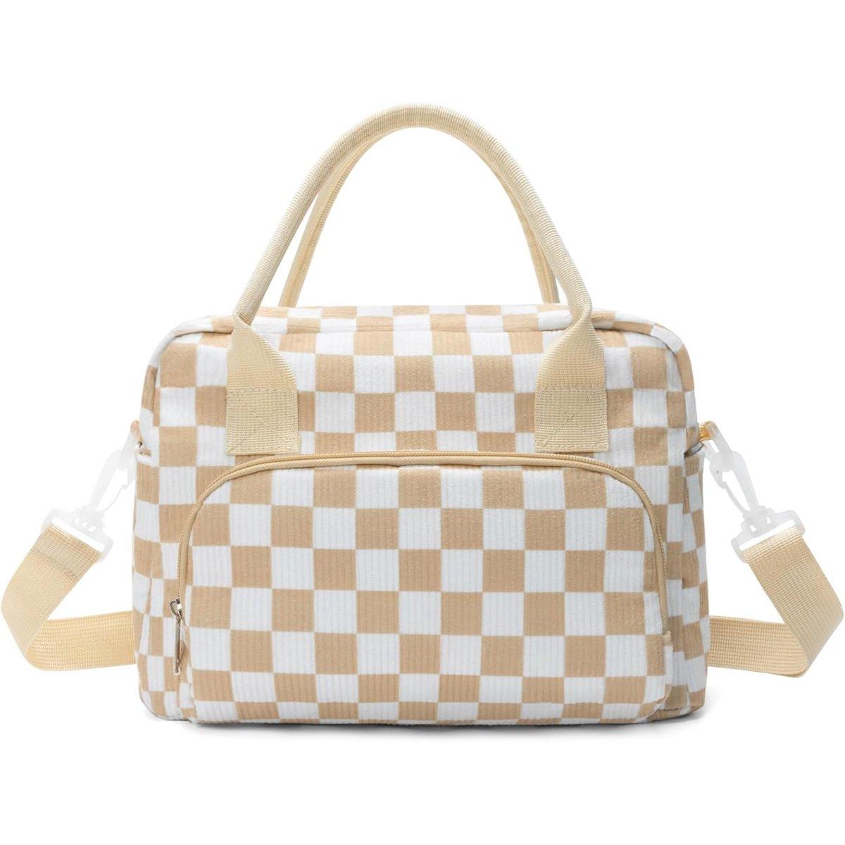 koeltas，Lunchtas, geïsoleerde lunchbox met een grote inhoud van 12 liter, herbruikbaar en waterdicht, met schouderriem, geschikt voor meisjes en volwassenen, kaki kleur.