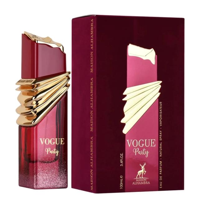 Perfume arabe de mujer Vogue Party Maison Alhambra 100ml,Perfume femenino floral, ámbar, frutal ,Fragancia de mujer lujosa, duradera, única NOVEDAD