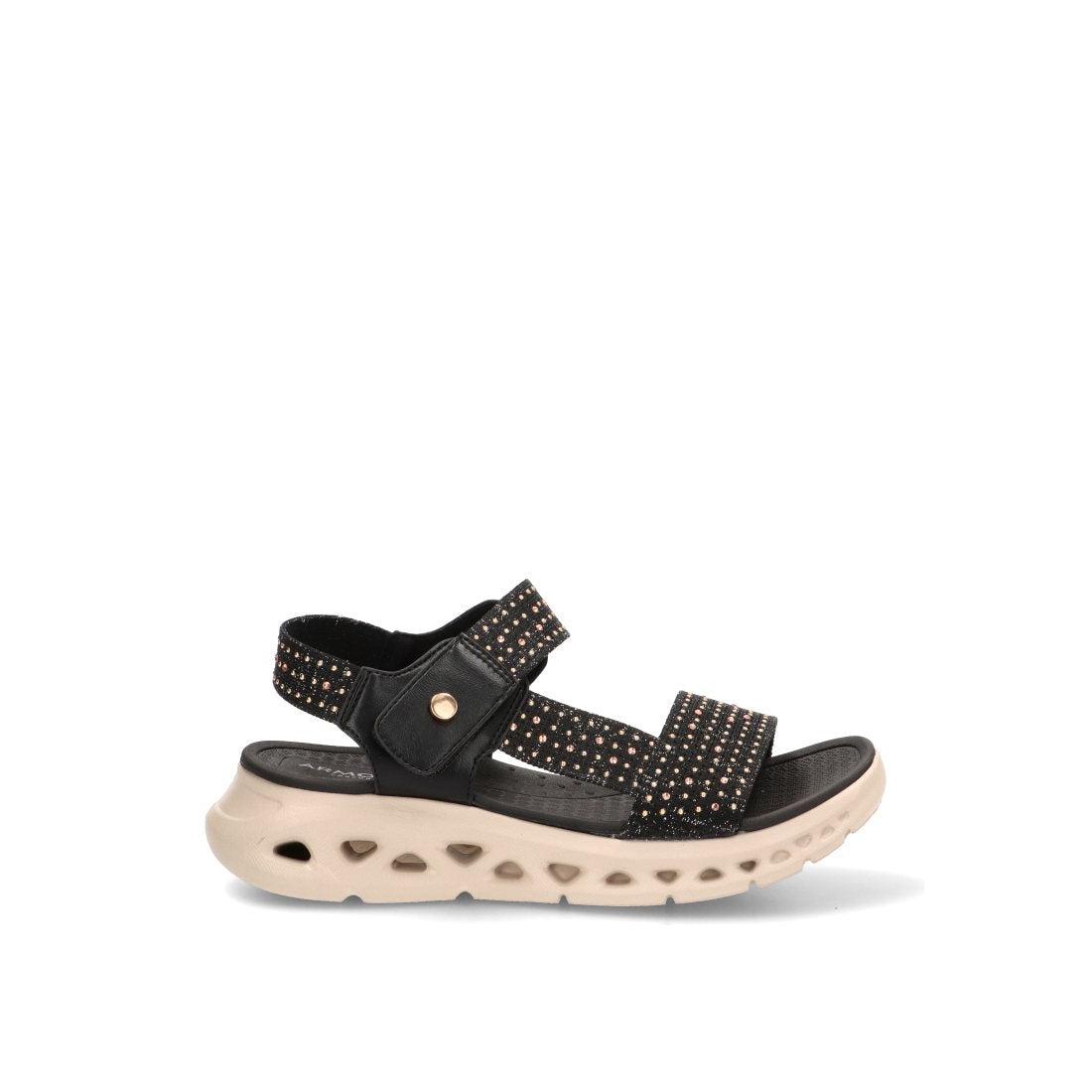 SANDALIA CONFORT BRILLO LUNAMAR 01 40015, ARMONY MUJER, NEGRO