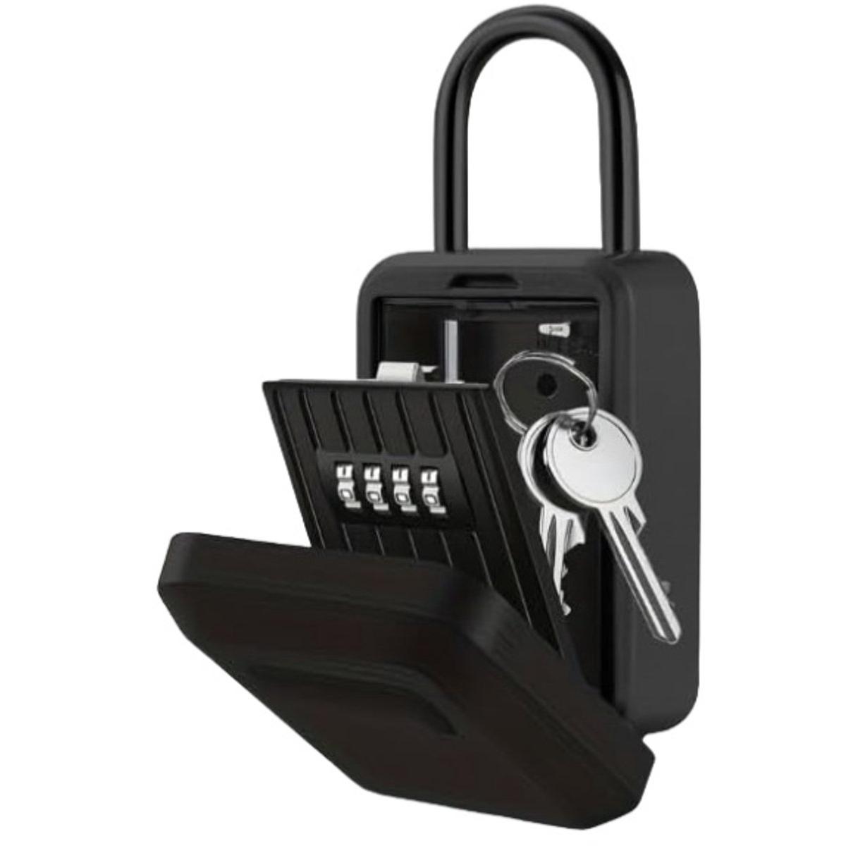 Caja de seguridad para llaves, caja de almacenamiento de llaves extragrande con código ajustable, cerradura de combinación de 4 dígitos para llaves de coche, llaves de casa, caja de seguridad para llaves de pared resistente a la intemperie para el hogar,