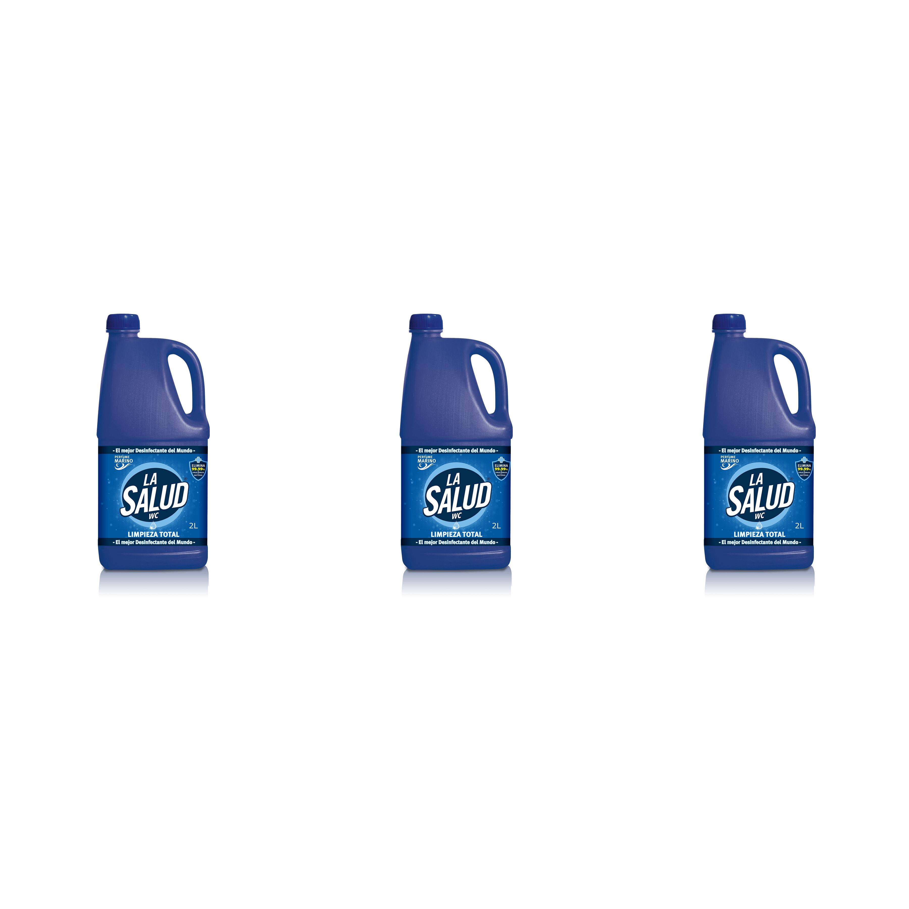 Pack de 3 botellas de legía con detergente La Salud oferta 6 litros en total - Limpieza y desinfección eficaz para tu hogar