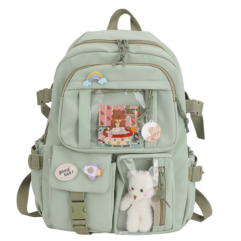 Mochila Kawaii para Mujeres Impermeable de Nylon con Asa Arcuada y Various Bolsillos Mochila Escolar para Estudiantes Chica Laptop Book Pack