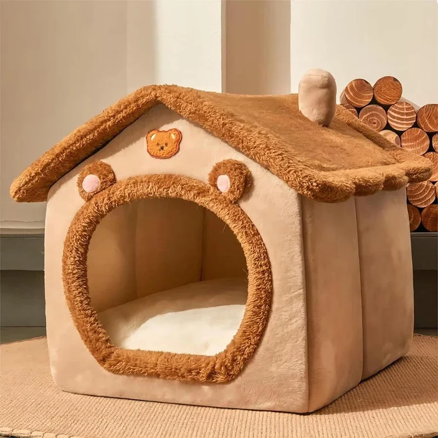 TK Nueva Casa Plegable Para Mascotas Pequeñas Y Medianas Cama De Gato Con Escondite Para Perros Pequeños Y Medianos Lavable Y Desmontable Sofá Para Mascotas