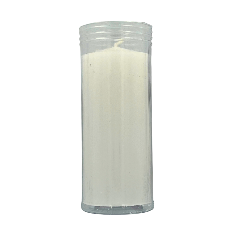 VELÓN BLANCO DE 15x6cm DE 3 DÍAS DE DURACIÓN - LIMPIEZA ENERGÉTICA Y PROTECCIÓN - KARMA | Vela Especial