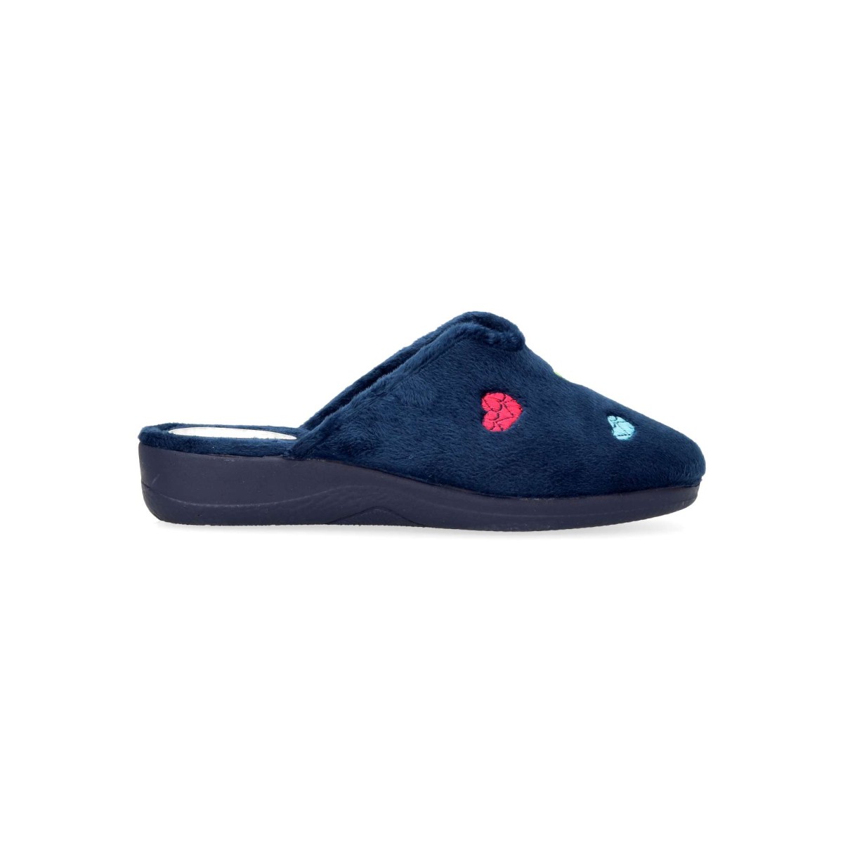 Vanessa Calzados - Zapatillas de casa mujer con corazones, suela goma flexible y forro sintético aterciopelado para invierno