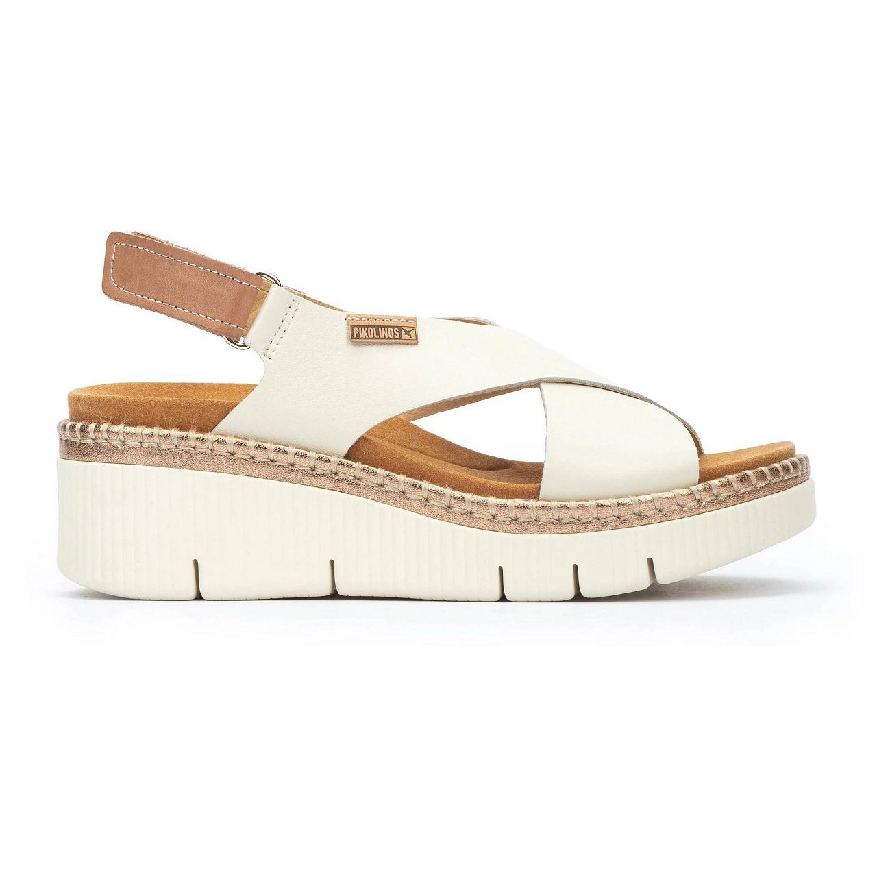 PIKOLINOS W0K-0606C1 Sandalias de mujer crema PIEL 526