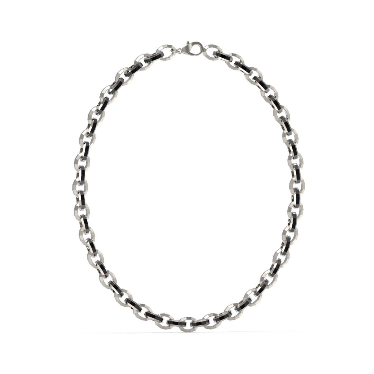 Guess Collar Hombre Exagon De  Plateado Jumn05084jwstt-u