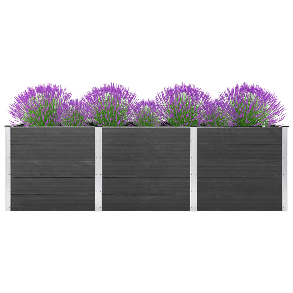 vidaXL Arriate de jardín WPC gris Dimensiones 200 x 50 x 54 cm, 200 x 50 x 91 cm, 200 x 100 x 54 cm y mas