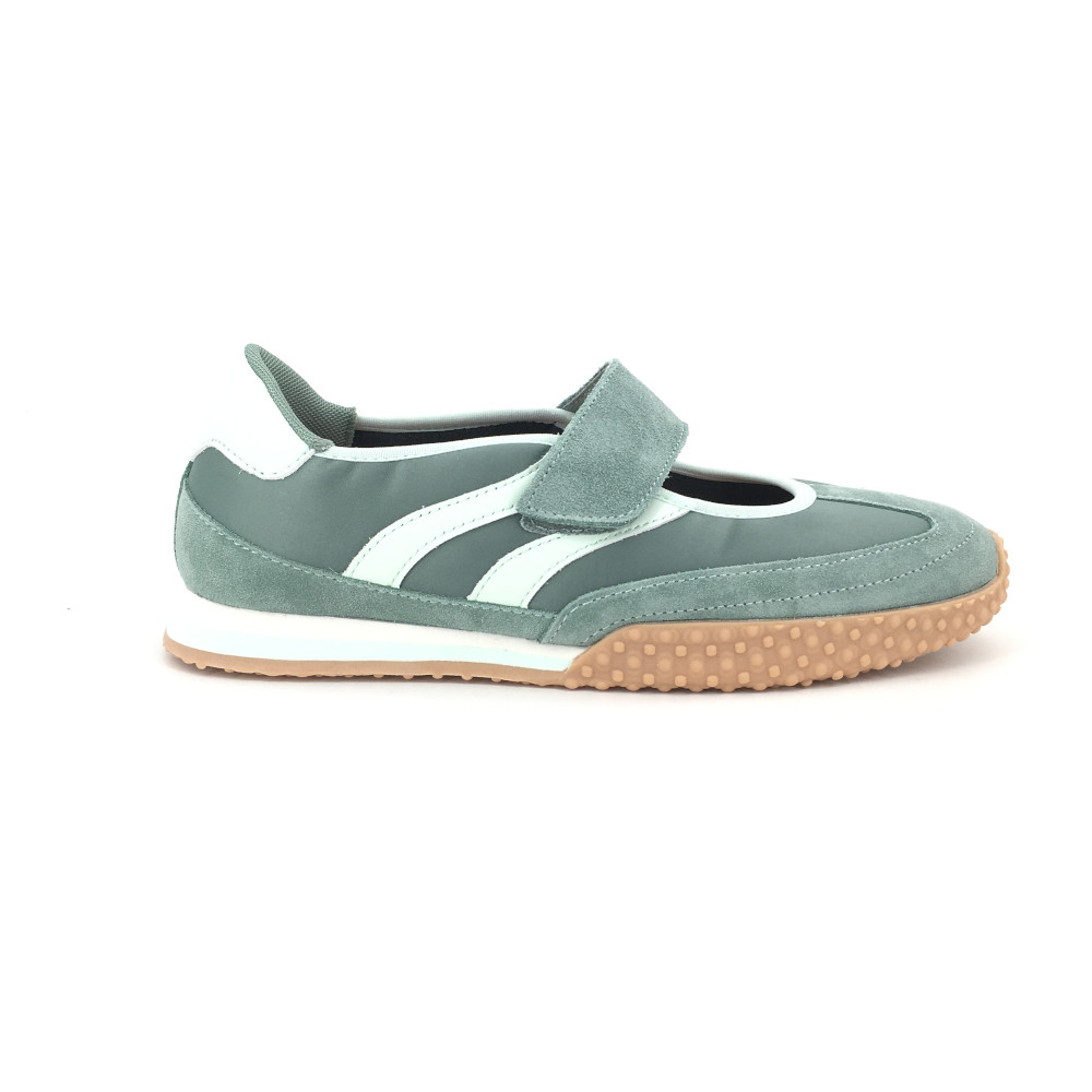 Mercedes de Gioseppo para mujer, mod.78738, Mercedes satinada plana con tira de cinta textil ajustable