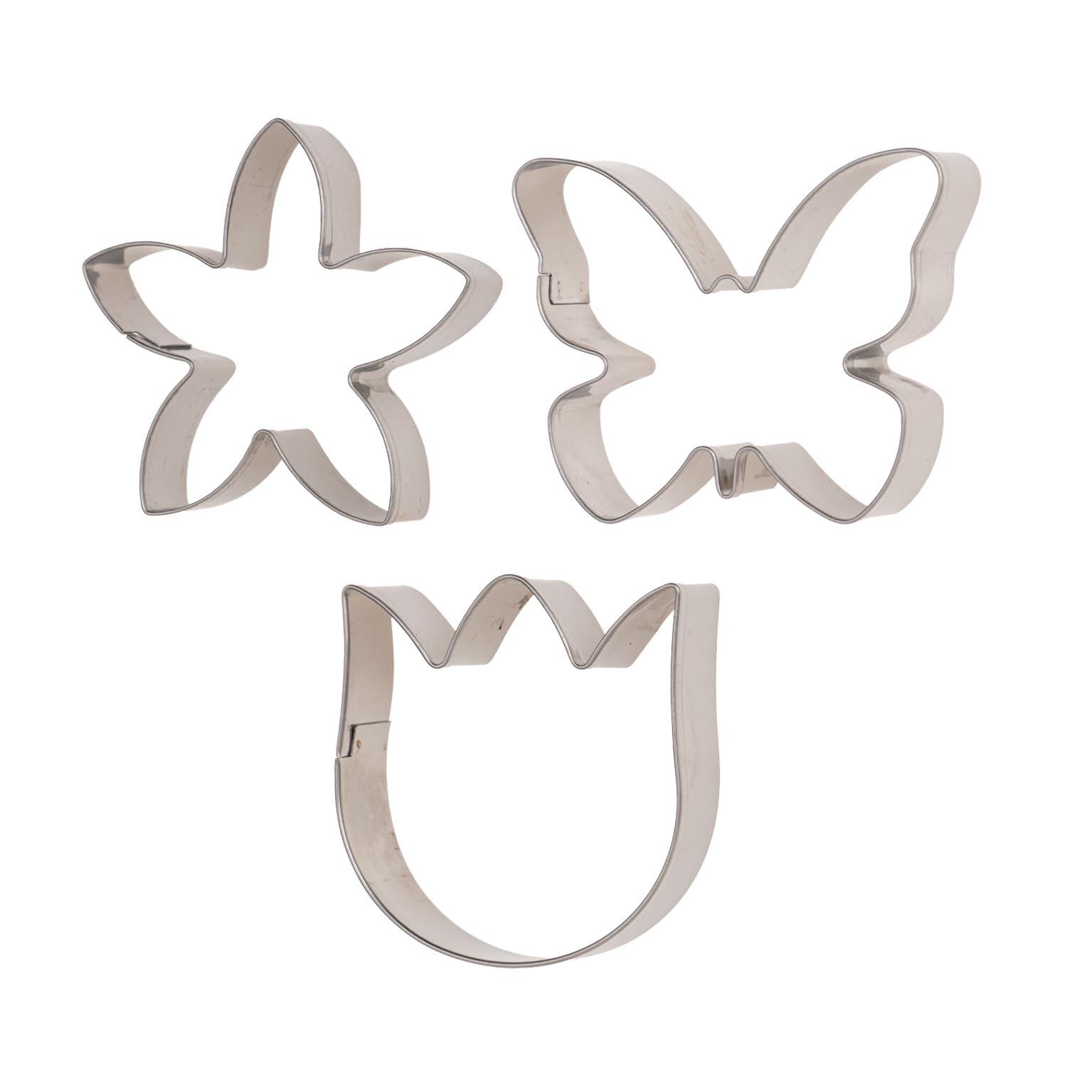 dekora - Set de 2 Cortadores de Galletas en Forma de Flores - Acero Inoxidable - Fáciles de Limpiar, Reutilizables y 100% Seguros