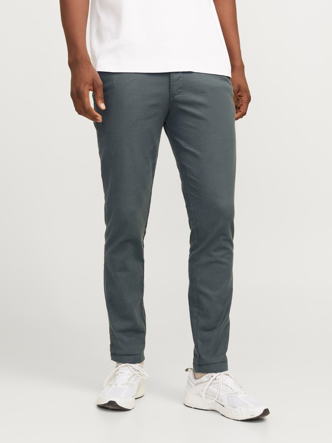 Jack & Jones - Pantalones chinos Marco corte slim con tejido dobby texturizado para uso formal y casual color gris