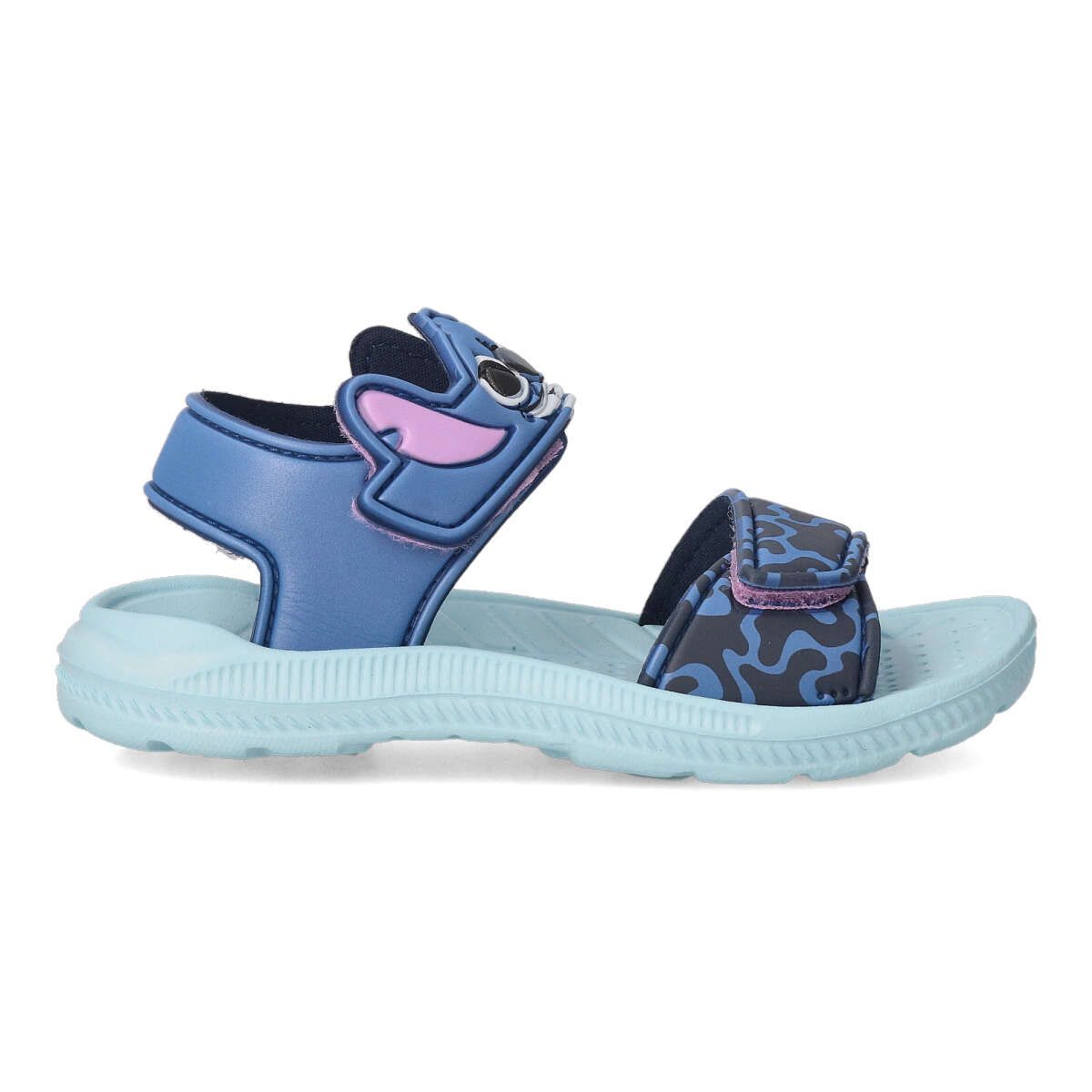 Cerdá - Sandalias de playa Stitch para niñas con cierre de velcro ajustable, fabricadas en goma EVA resistente al agua y color azul fresco
