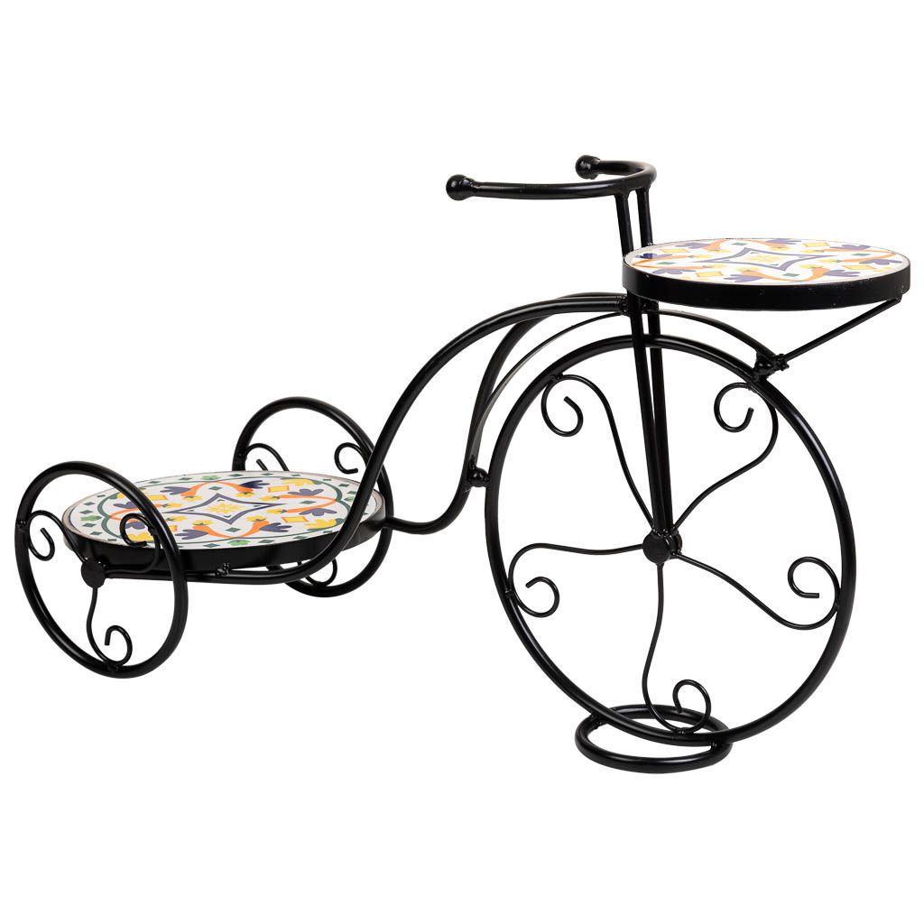 Soporte Bici De Mosaico Y Forja Negro 26,5x67x43cm, El mejor complemento para tu hogar