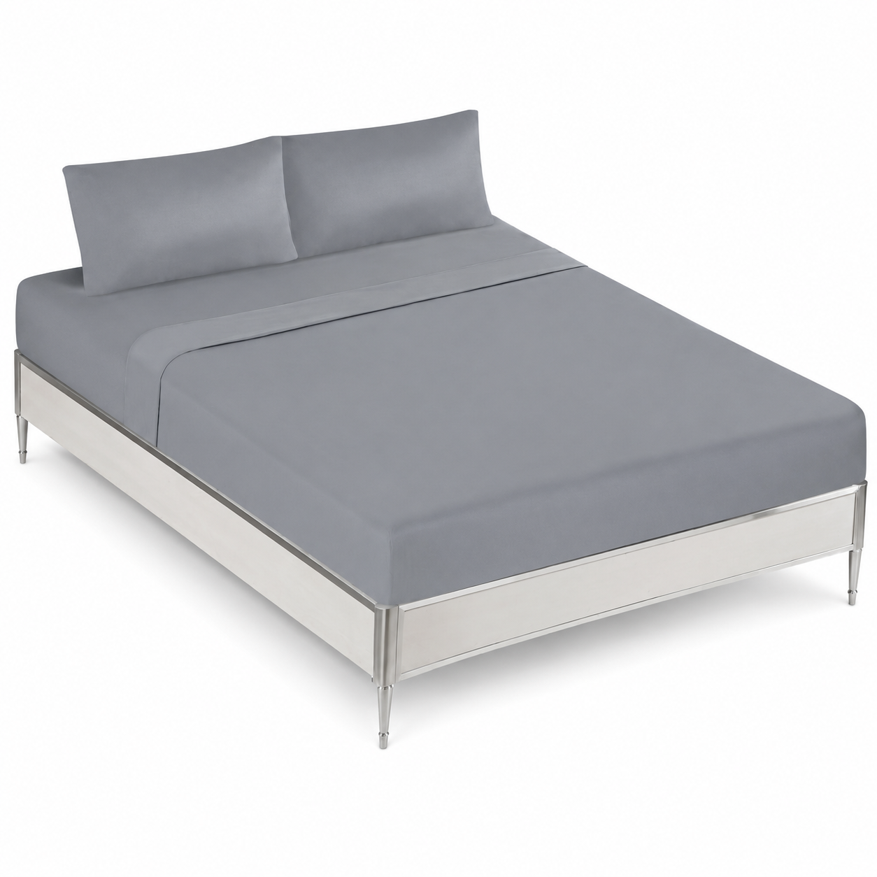 Juego de Sábanas Lisas 4 Piezas en Color Sólido para Cama 90, 135, 150 y 180 cm, Tacto Suave para Dormitorio y Uso Diario