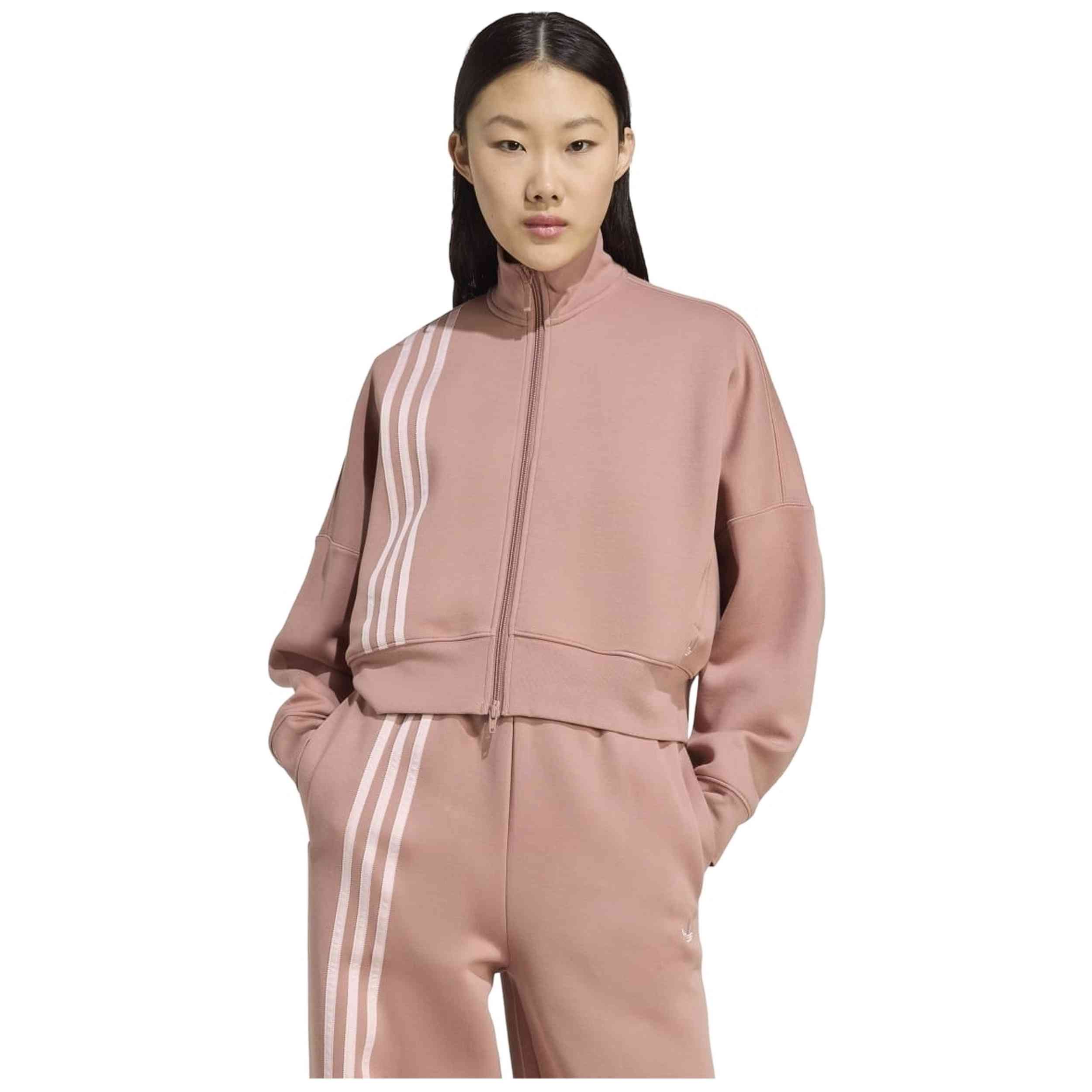 Sudadera Adidas modelo Off Placed 3 Stripes Zip Up para Mujer en color Rosa