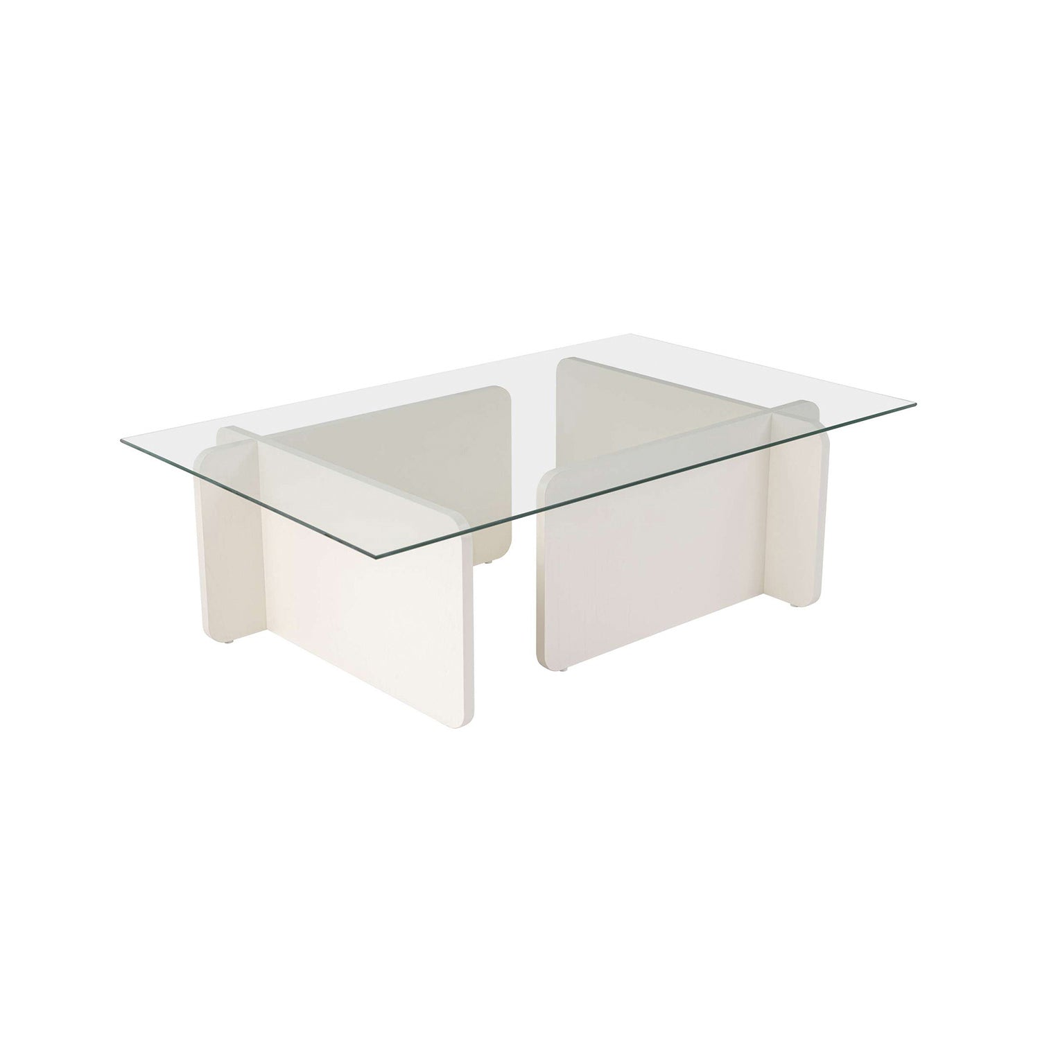Mesa de centro randi y transparente blanco para hogar moderno mueble de almacenaje - Homekit