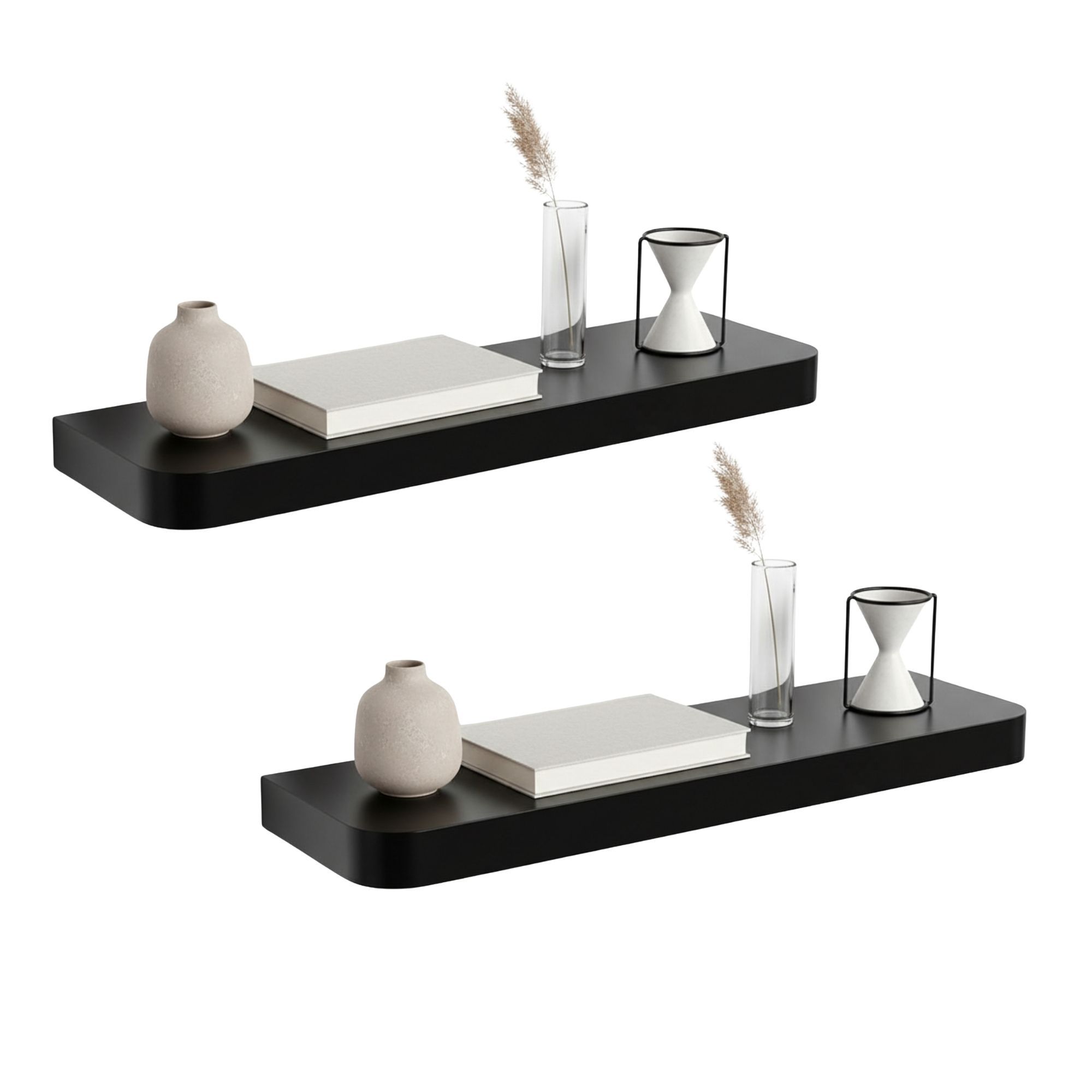 MOBLEKIT | Estantes y Baldas Flotantes de Madera para Pared, Estanterías Decorativas de Diseño Moderno para Salón, Dormitorio, Baño u Oficina