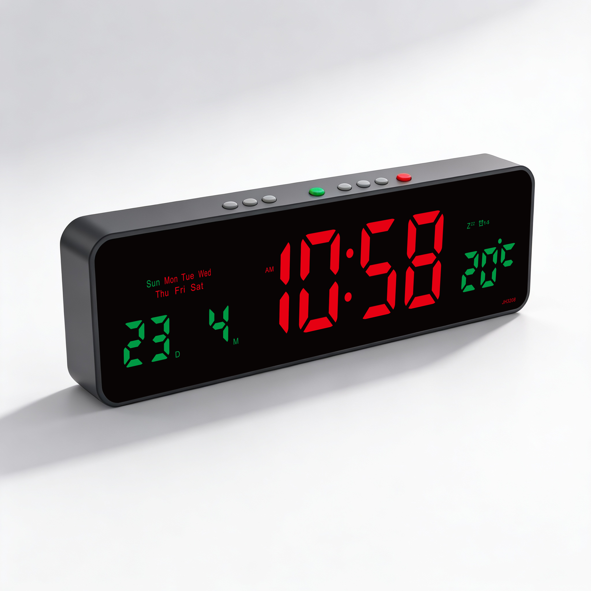 Reloj de Pared Digital LED, Despertador de Escritorio Moderno con Pantalla Grande,Temperatura,Luz Nocturna,Carga Tipo-C