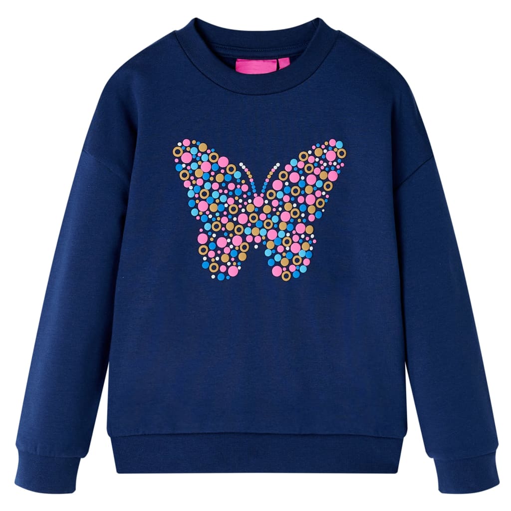 Sudadera infantil azul marino 116 en tamaño 116 (5-6 años)/128 (7-8 años)/104 (3-4 años) y más