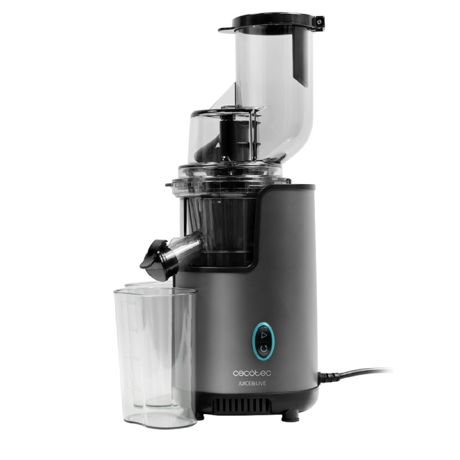 Cecotec Licuadora Frutas y Verduras prensado frío Juice&Live 2500 EasyClean. Potencia 200 W, Filtro fácil Limpieza, Canal XL