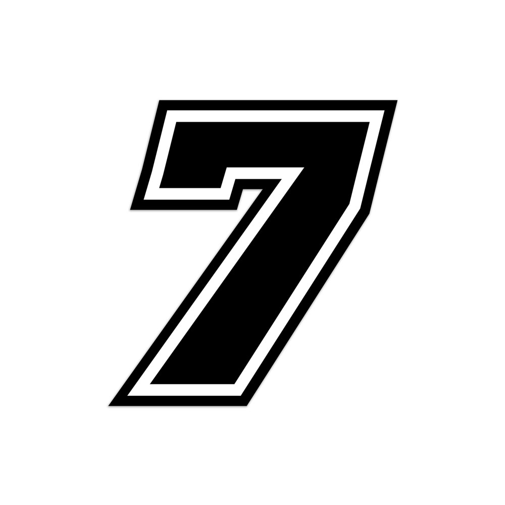 Carrera de motos Pegatina "7" Race Moto GP, Negro, 10x9,5 cm