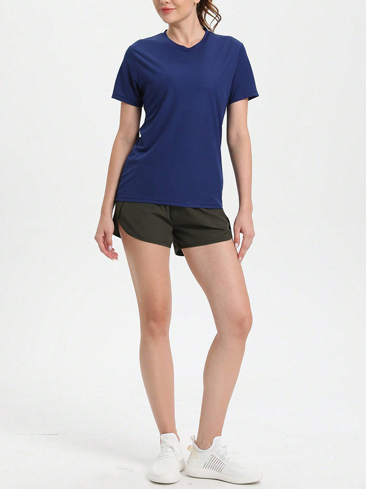 TK Camiseta Deportiva Para Mujer De Color Sólido Ultraligera Y Secado Rápido Transpirable Ligera Para Correr Y Gimnasio