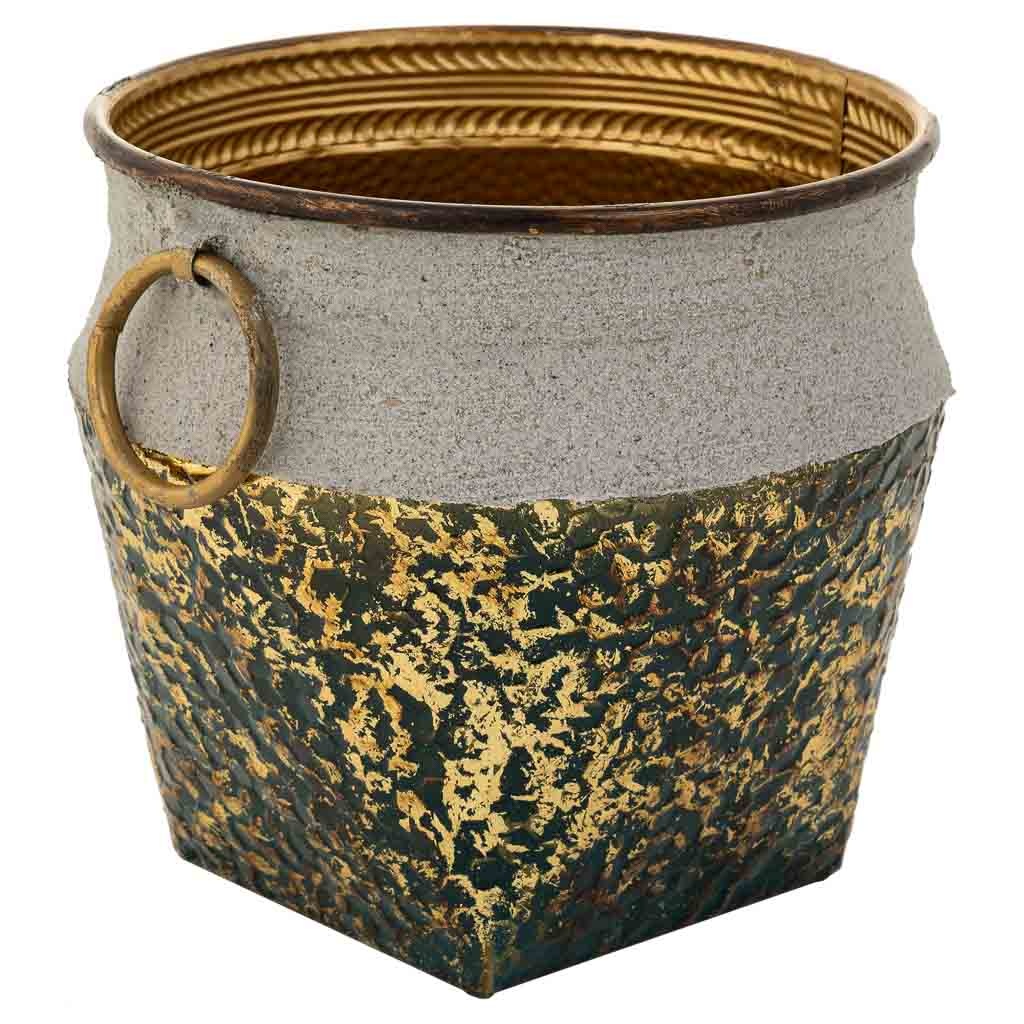 Wonderlust Deco - Macetero de metal azul 27x27x25 Azul 27x27x25h cm