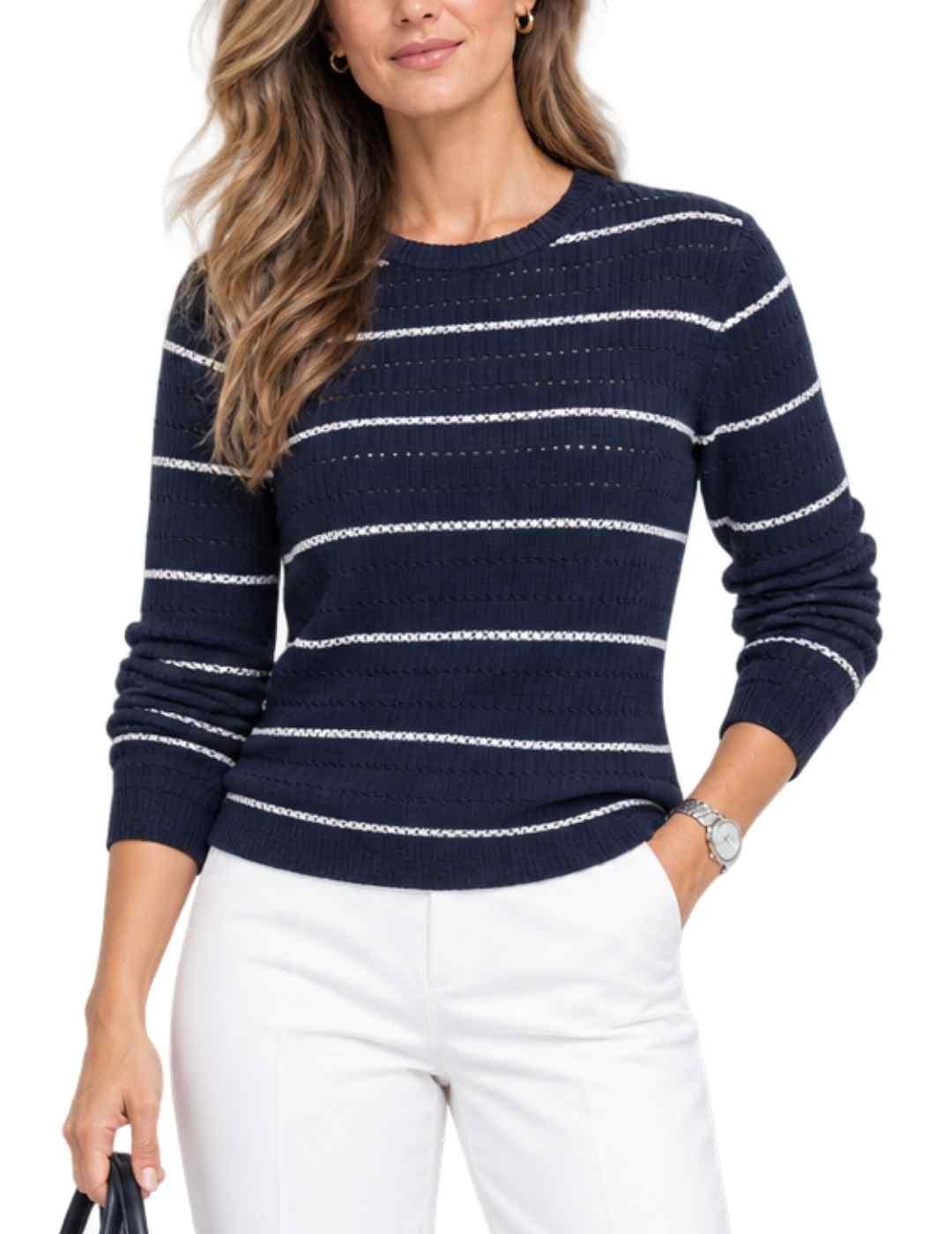 Jersey Only Lavia marino rayas de punto para mujer
