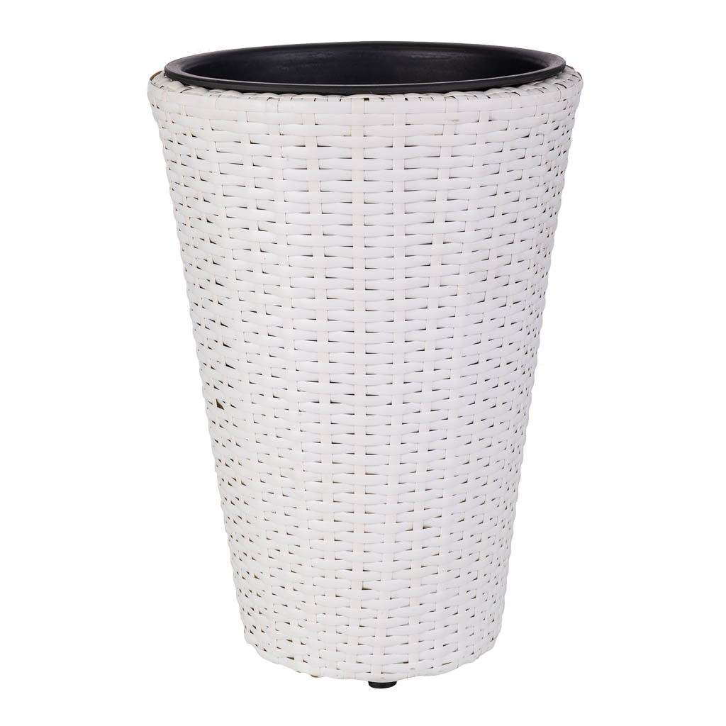 Wonderlust Deco - Macetero de poliratán blanco d28x40 Blanco D28x40h cm