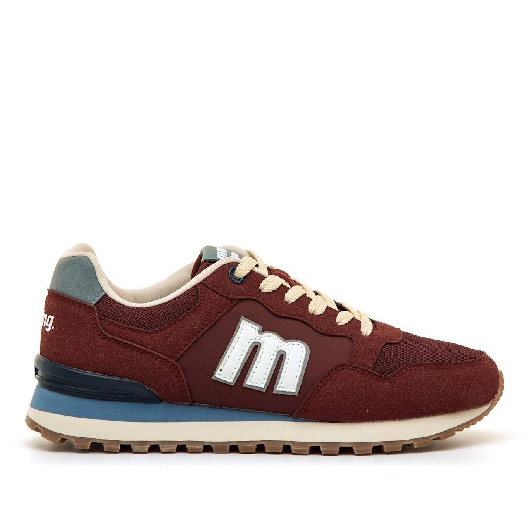 Zapatillas deportivas Mustang joggo track burdeos de inspiración retro