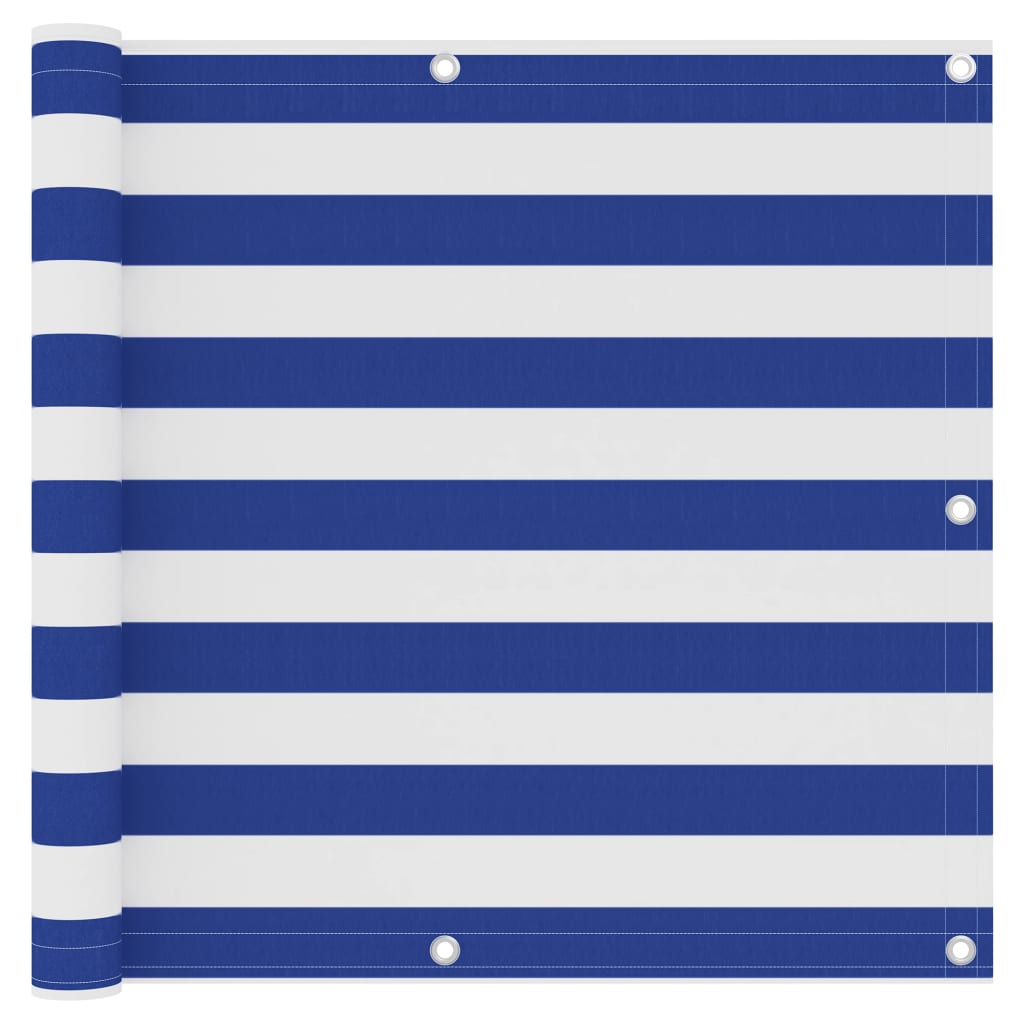 vidaXL Toldo para balcón de tela oxford 90x300 cm Color Blanco, Blanco y azul, Naranja y marrón