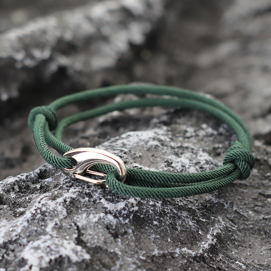 TK Pulsera Ajustable De Dos Capas Para Hombres Con Diseño De Tiburón Estilo Marítimo Casual De Verano Pulsera De Cuerda Sliding Para Playa