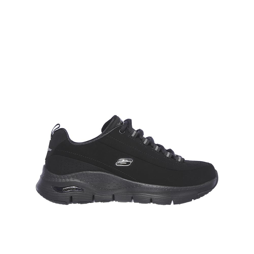 Skechers Arch Fit Zapatillas para mujer negras en textil y sintético con cordones 83941