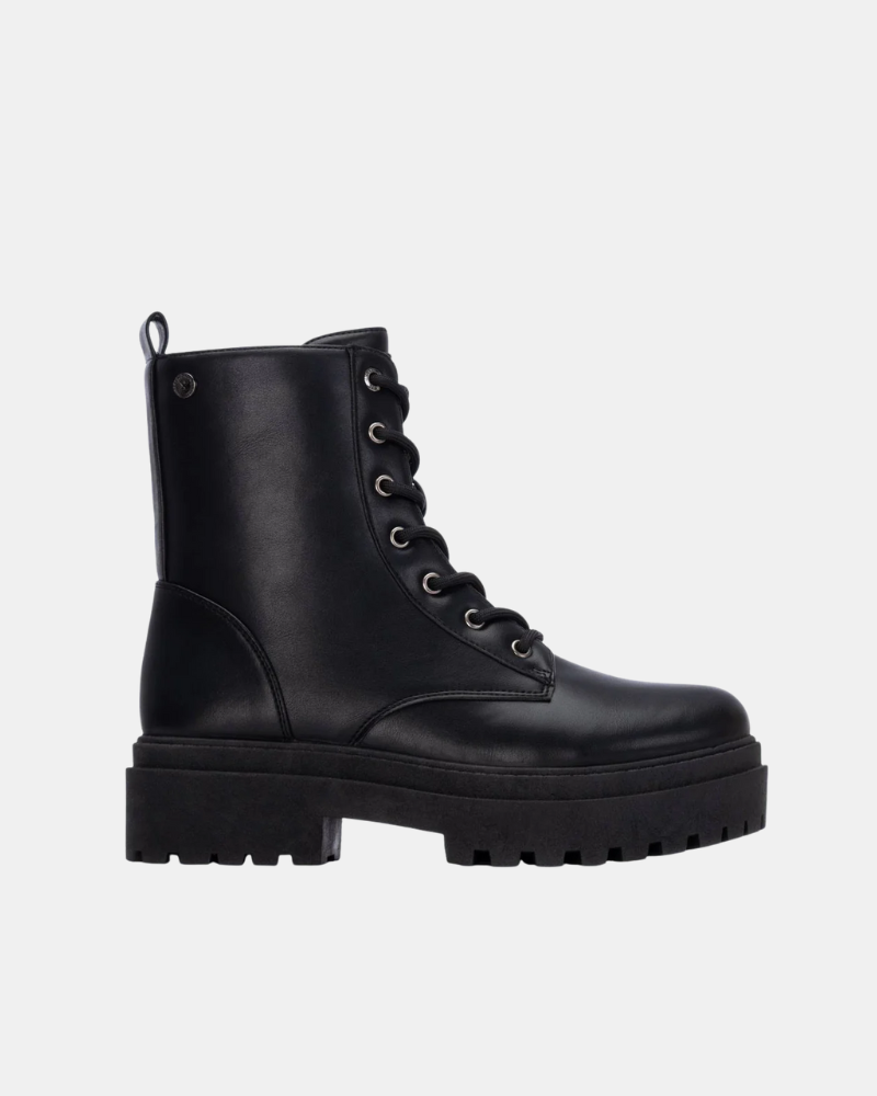 XTI 130460 Botines Militares Altas Mujer Negro