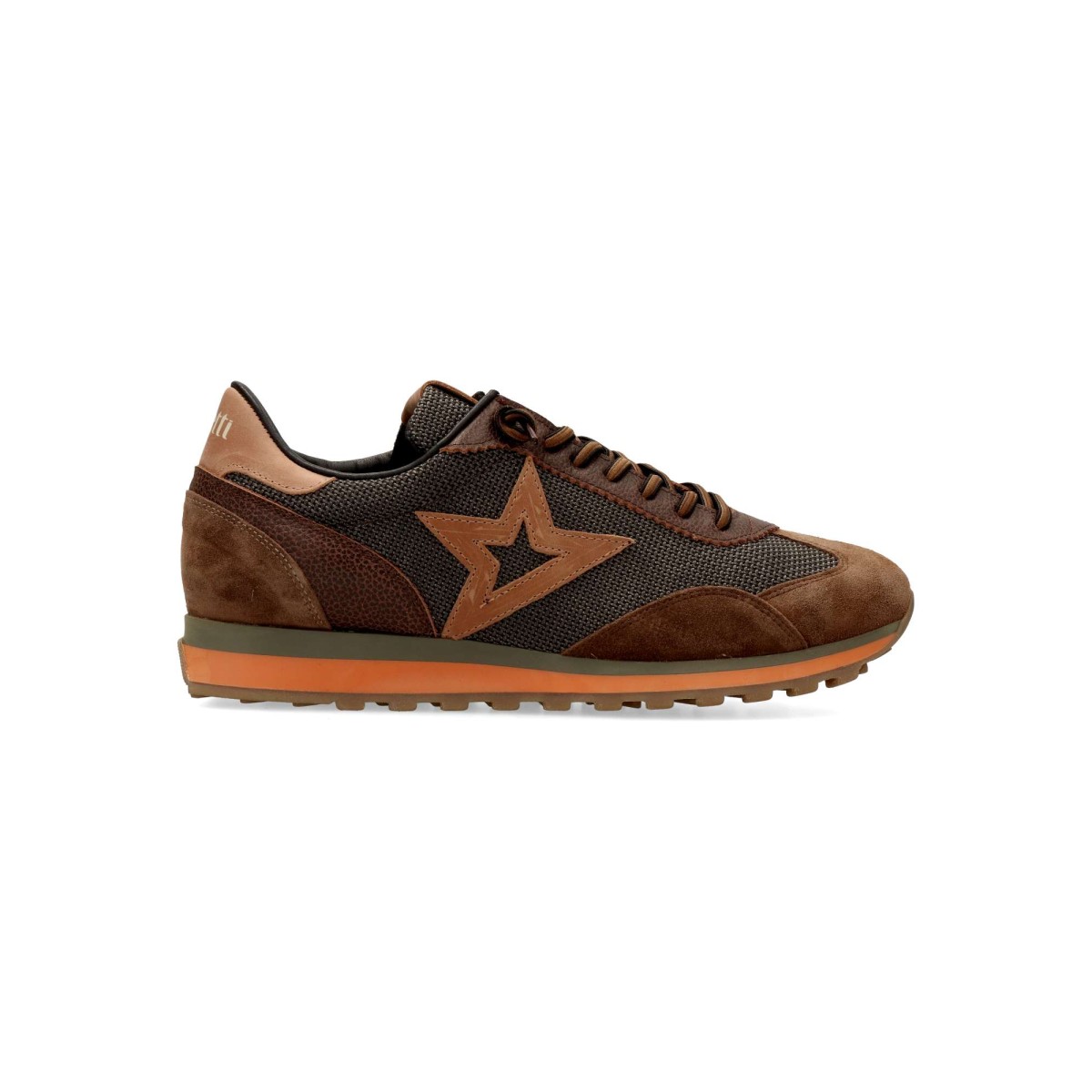 Cetti C-1259 Sneakers casual de piel serraje y lona, cordones elásticos, suela de goma, para caballero