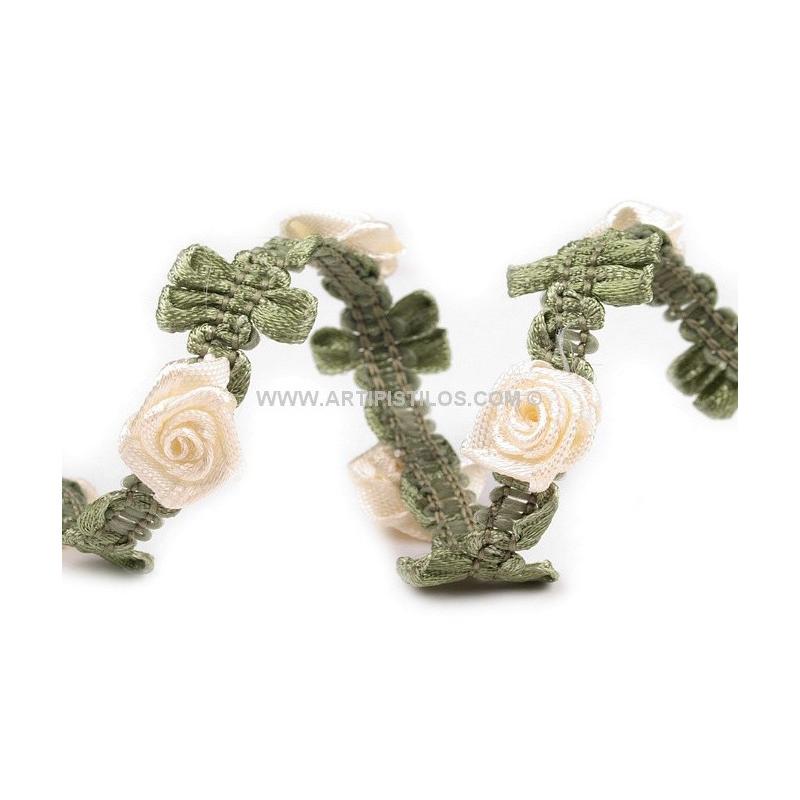 Aplicación Cinta de Rosas Raíz Flores Raso/satén Tiras de Flores Mercería