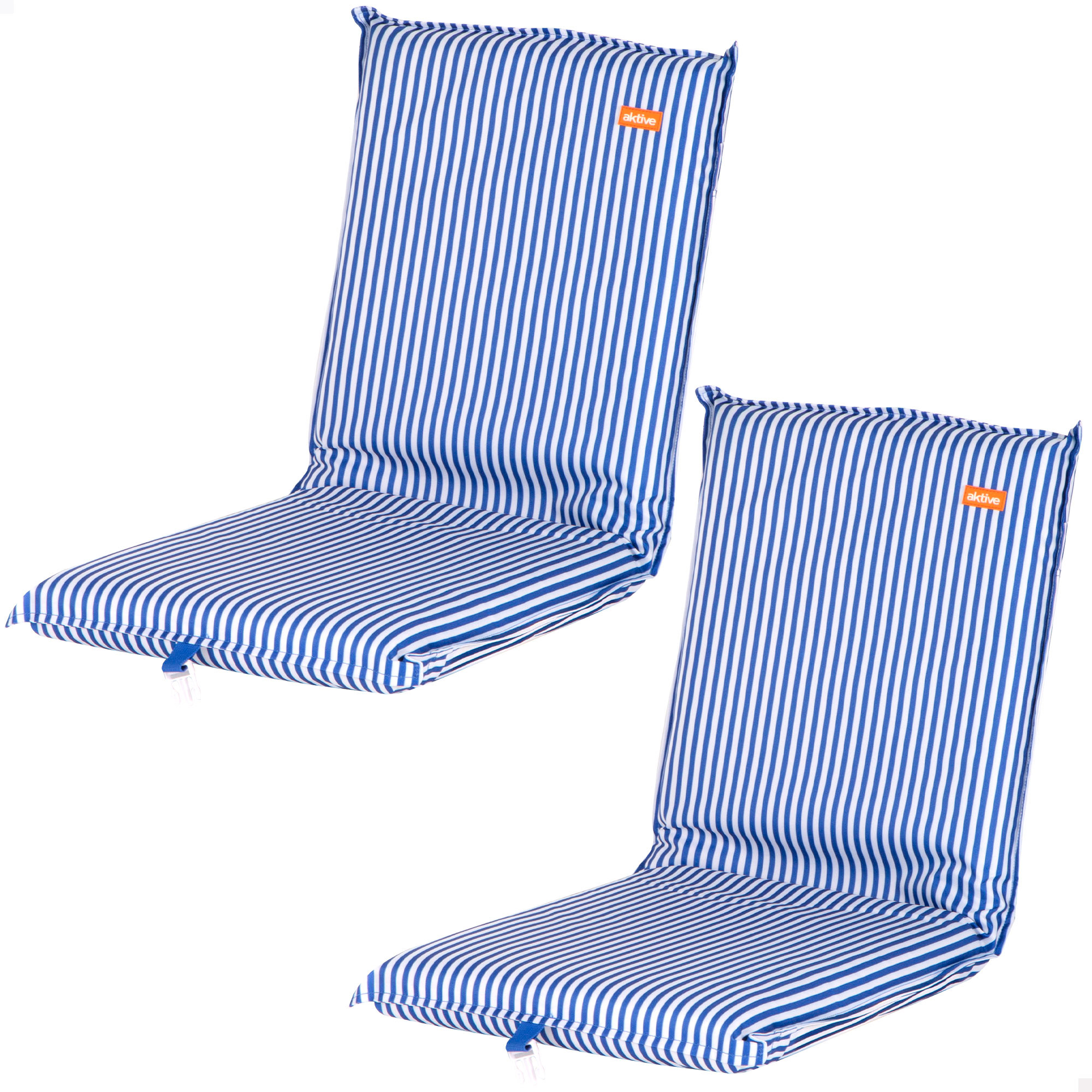 Aktive - Asiento playa plegable, 40x48x56 cm, respaldo reclinable, 4 posiciones, diseño azul estampado, asiento bajo, acolchado, bolsillo trasero, asas mochila, cierre de seguridad, máximo 110 kg, packs playa