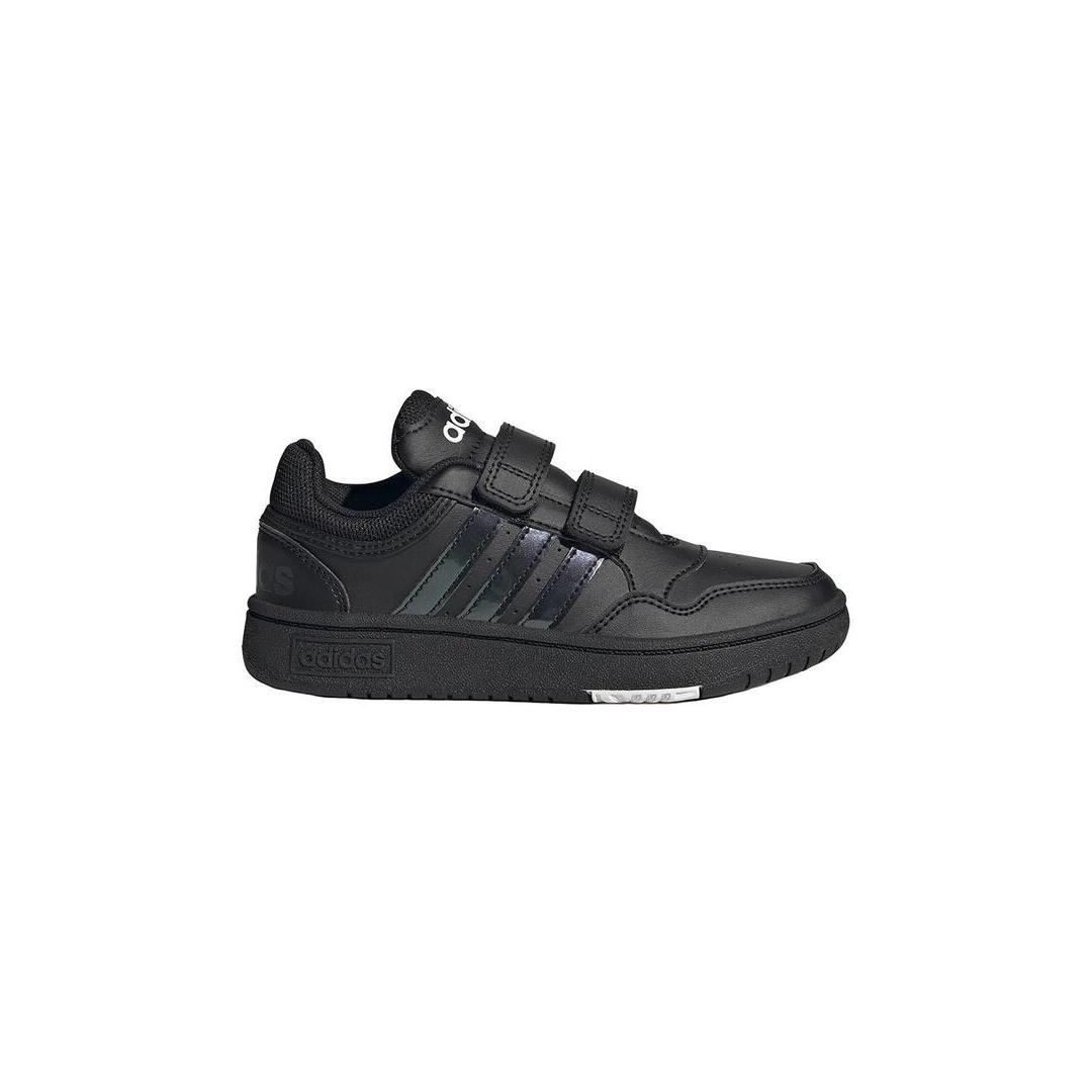 Zapatilla Niño Adidas Hoops 3.0 Negra de Piel Sintética