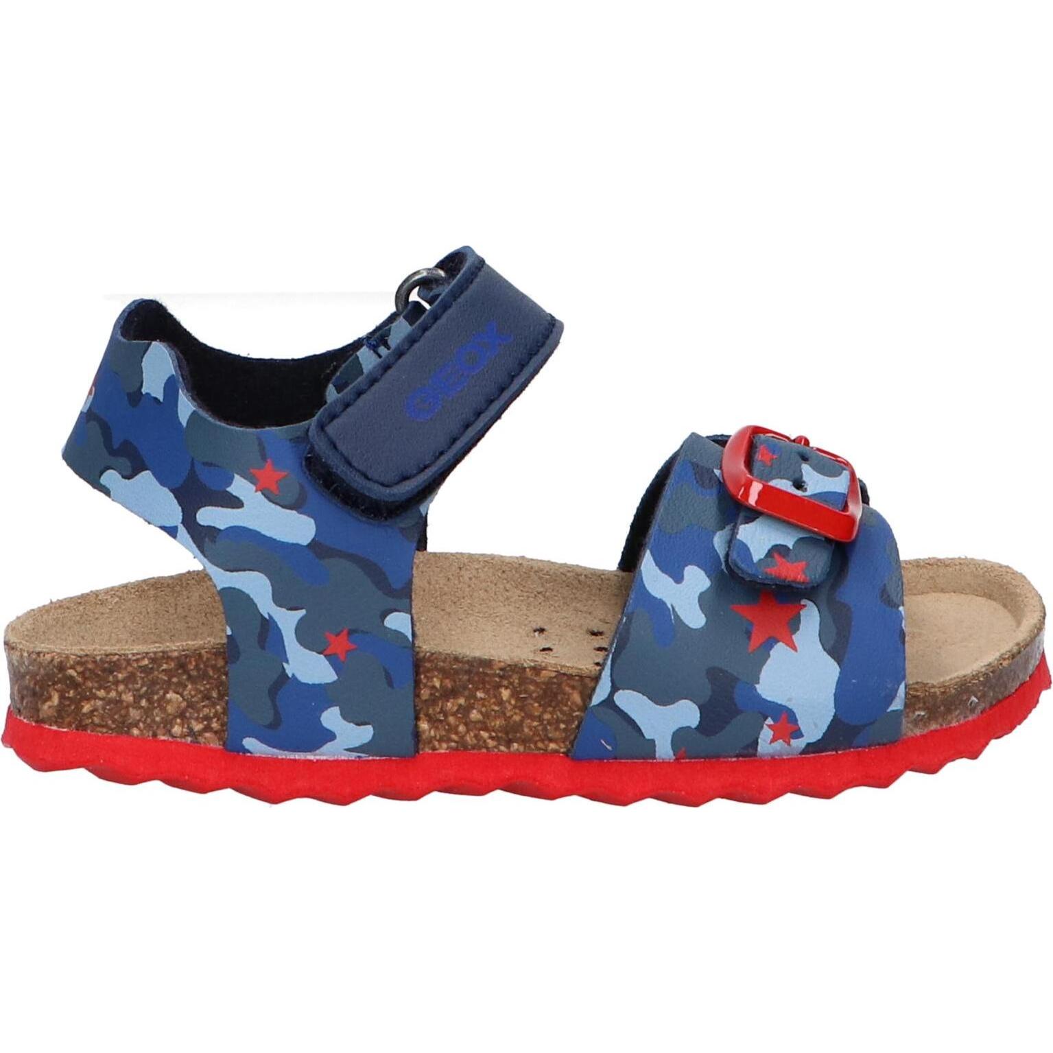 GEOX B922QA 00454 B SANDAL CHALKI C0735 NAVY Child Sandals-RED