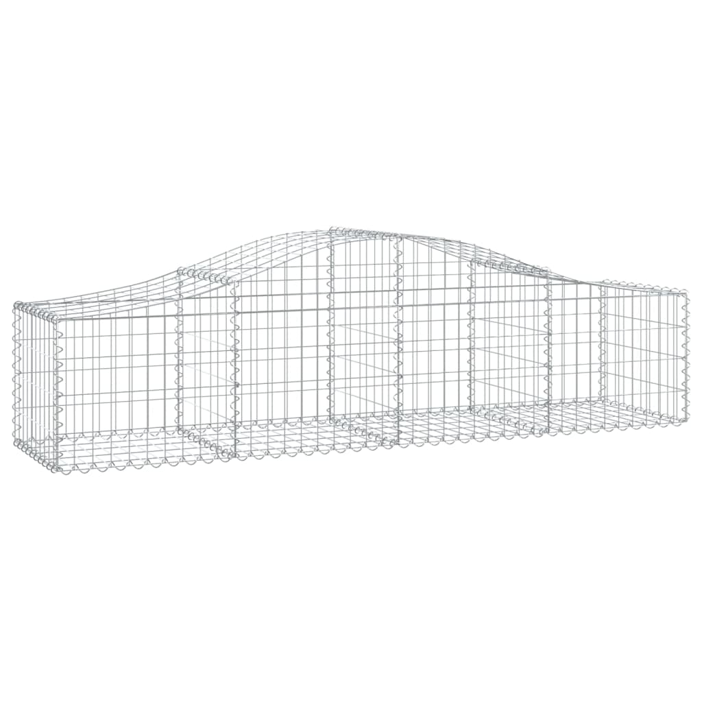 vidaXL Cesta de gaviones forma arco hierro galvanizado 200x50x40/60 cm
