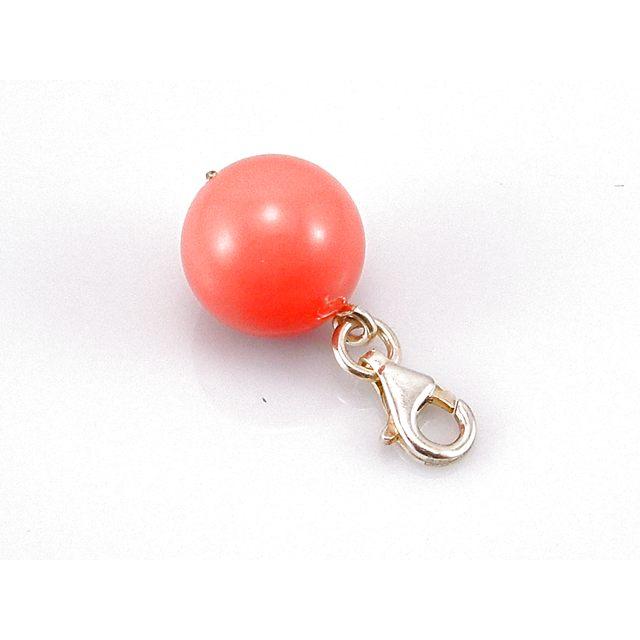 Colgante En Plata De Ley Con Bola Naranja