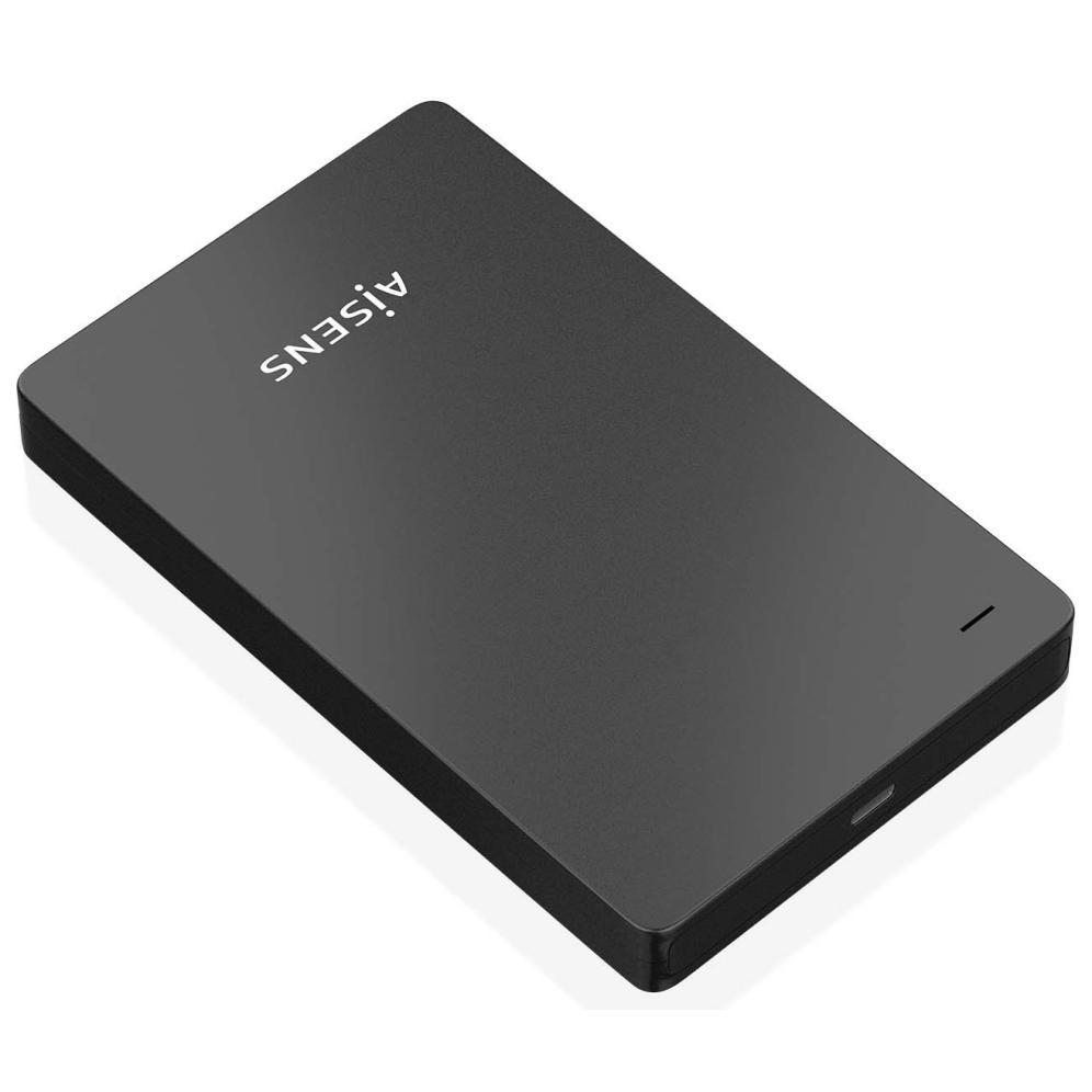 AISENS - Caja externa para disco duro 2.5\" SATA con USB-C y USB 3.1 Gen 1 (5 Gbit/s), plug & play, sin herramientas, negro