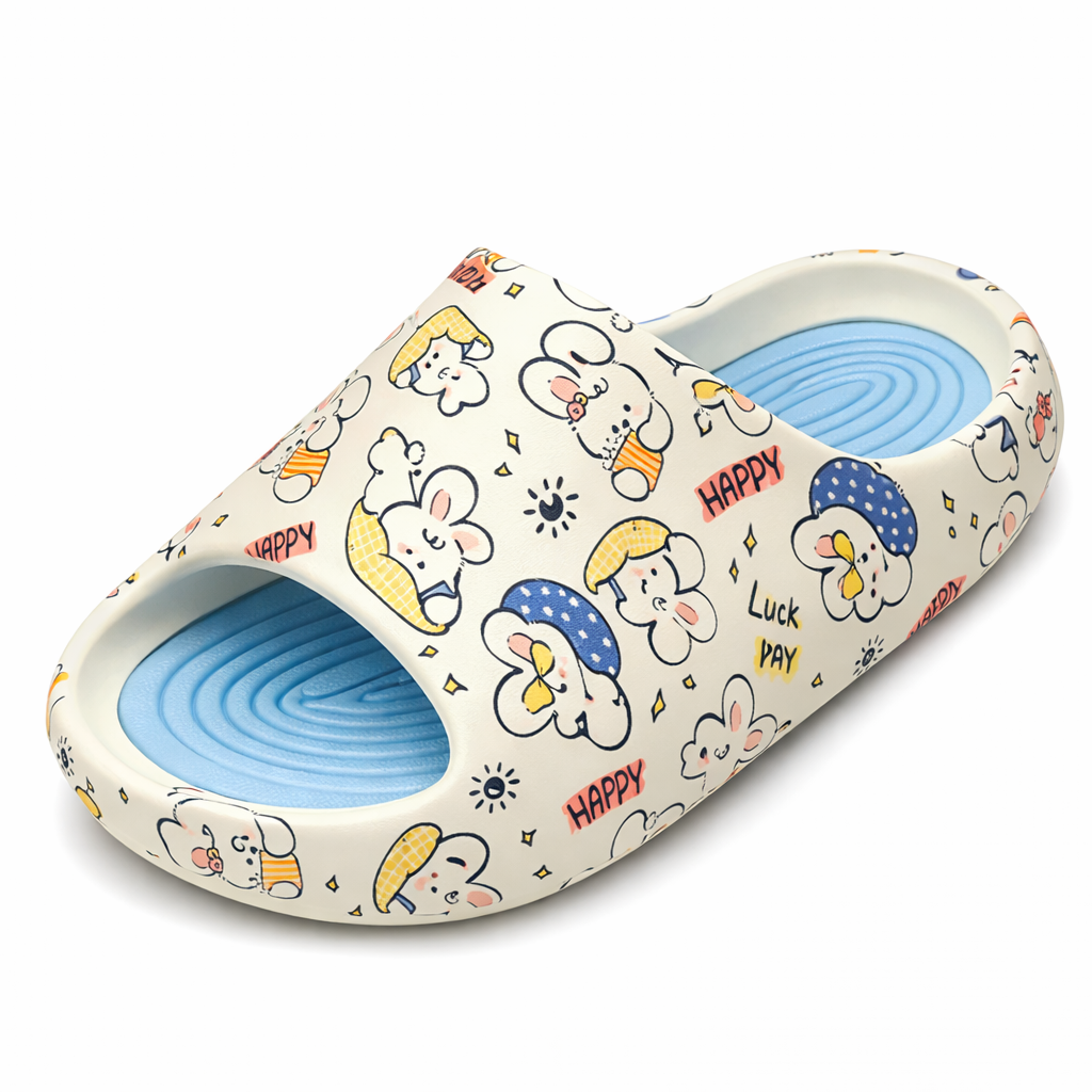 JOTA KA Zapatillas Chancla de Casa Mujer Verano, Sandalias Tipo Slide con Estampado Aleatorio, Suela EVA Antideslizante, Ultraligeras y Cómodas para Interior y Exterior (Colores Variados)