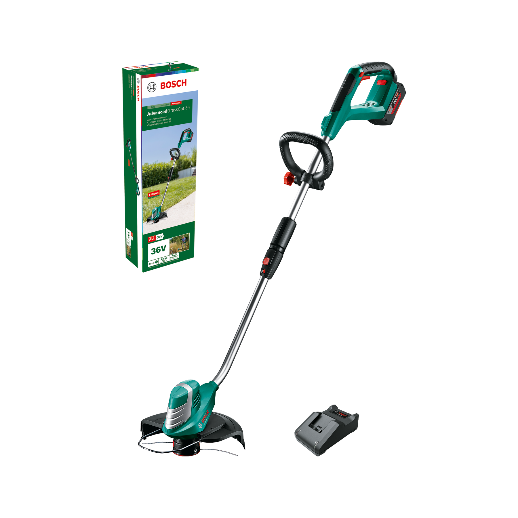 BOSCH 0600878N03 Cortabordes a batería AdvancedGrassCut 36 (Incluye batería y cargador)