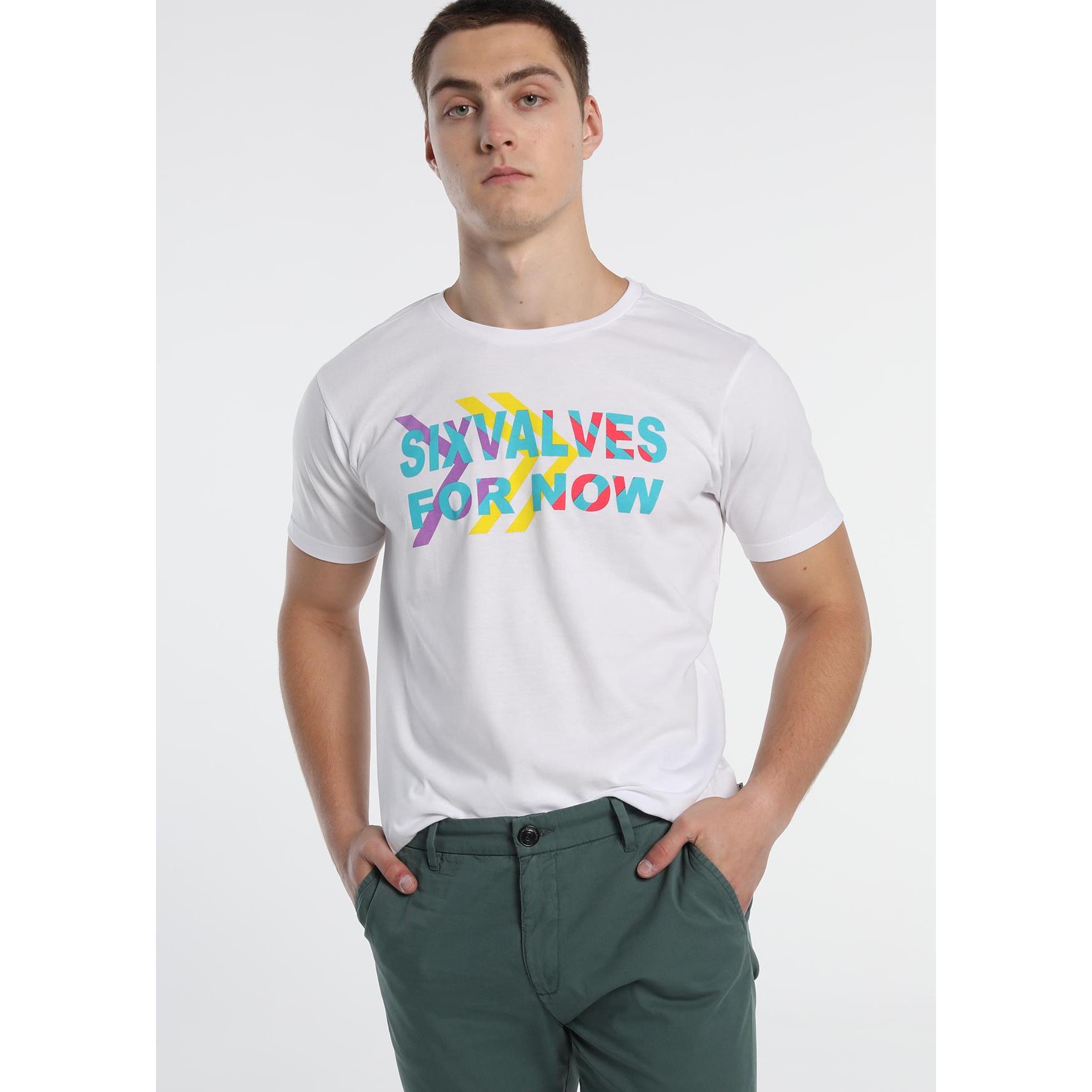 SIX VALVES - Camiseta basica de manga corta con grafica multicolor