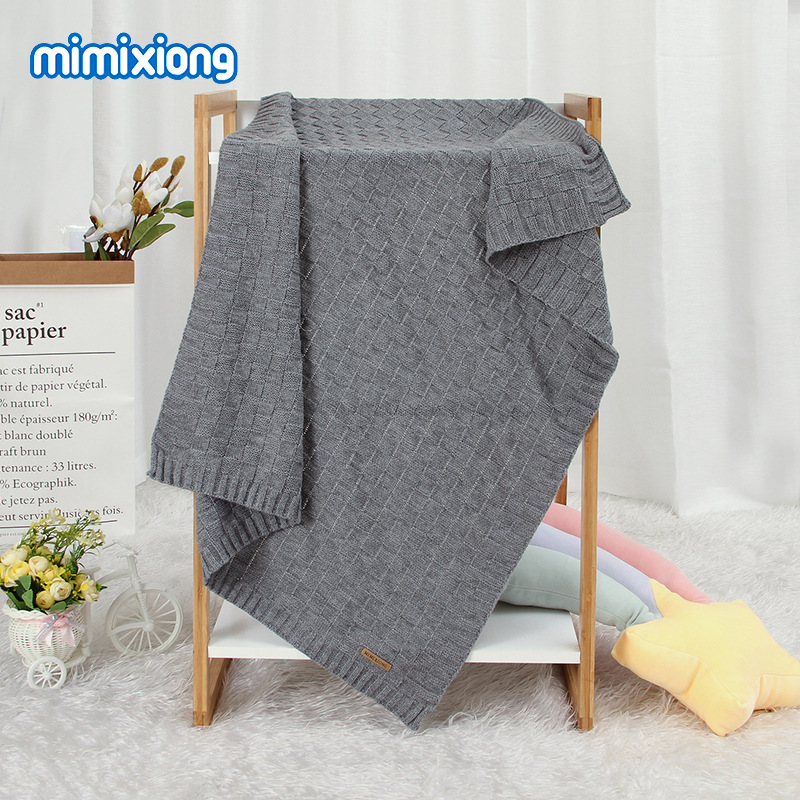 CA Manta de punto de color sólido para bebé de nuevo estilo para niños y niñas, funda a prueba de viento para bebés