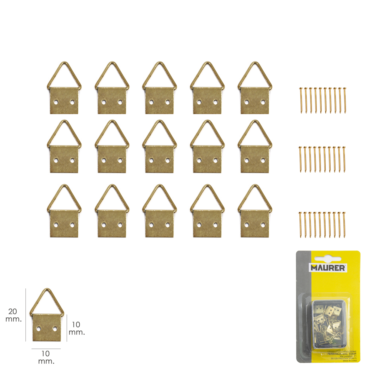 SANCO STORE - MAURER Cuelga Cuadros Anilla Nº1 (Blister 15 piezas)