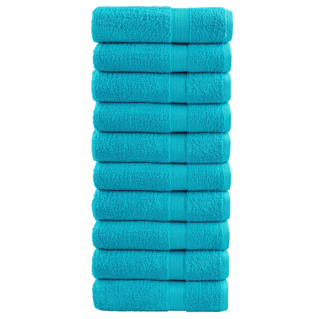 vidaXL Toallas de baño 10 uds 100% algodón 100x150 cm 600 gsm toalla Color Verde manzana,  orange,  Tuquesa y mas