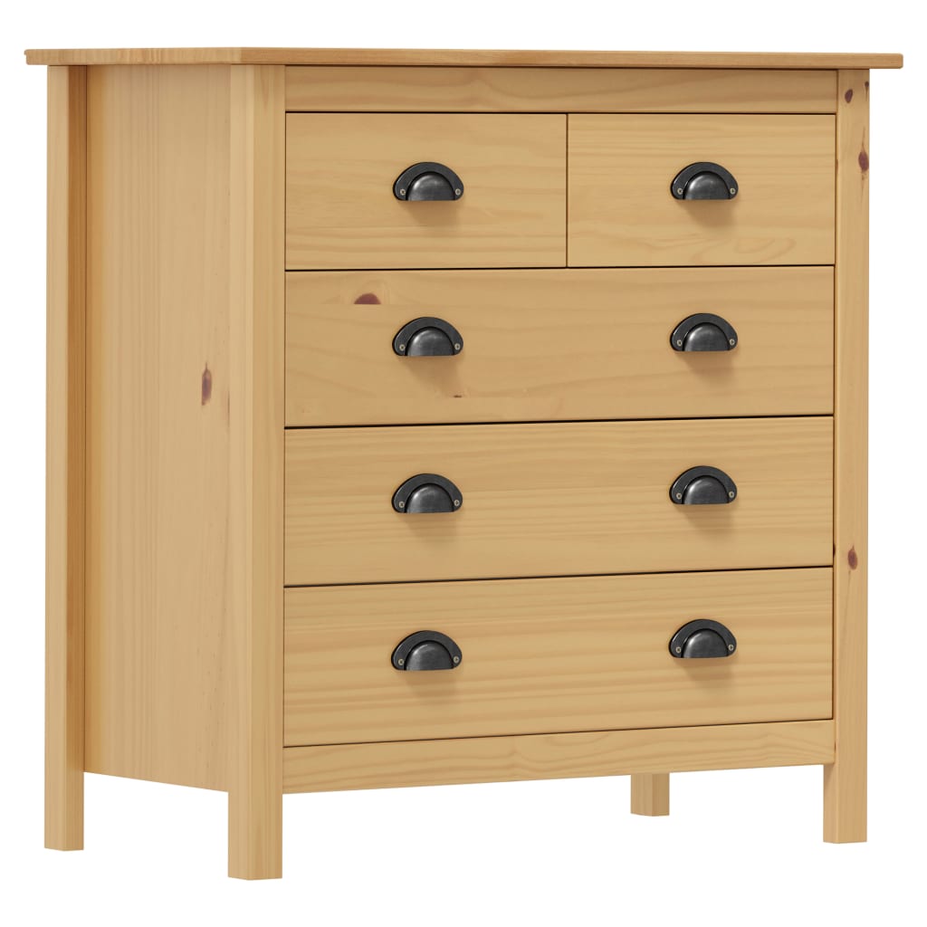 vidaXL Mesita de noche Hill madera maciza de pino 79x40x80 cm